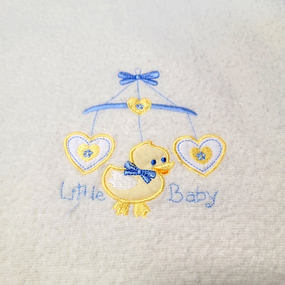 Vintage Baby Blanket Cutie Pie Yellow Unisex Duck Little Baby Swaddle Lovey